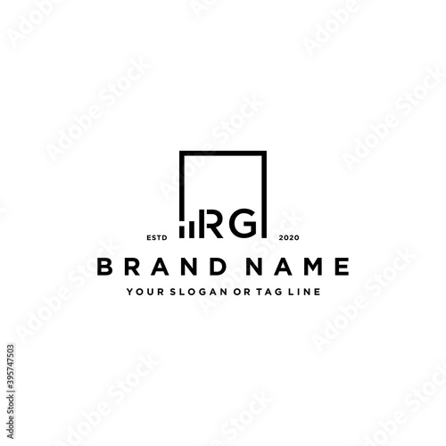 letter RG square logo finance design vector photo