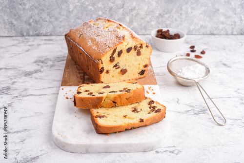 Sweet cake with raisins photo