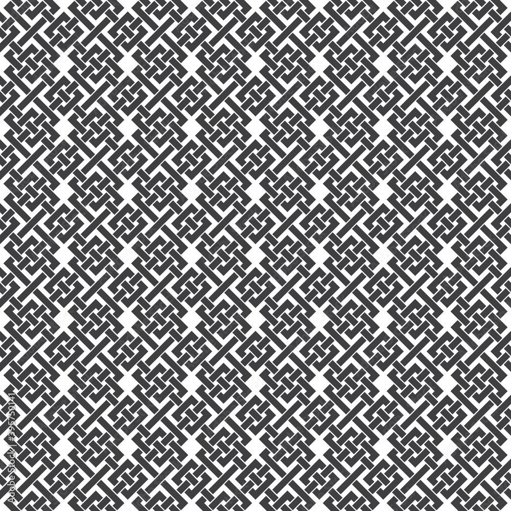 Abstract seamless pattern of intersecting lines. Swatch of black lines on a white background. Abstract seamless pattern of intersecting lines. Swatch of black lines on a white background.