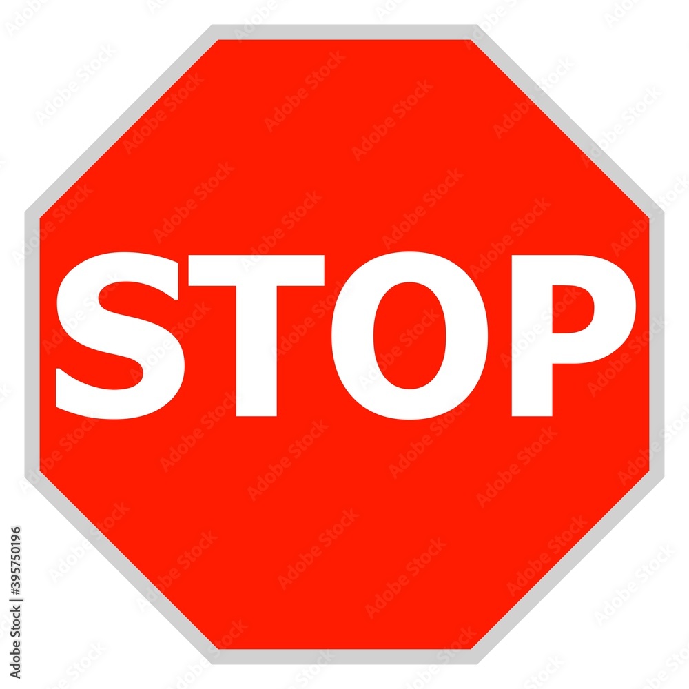 Vector illustration of isolated stop sign, on white background. Simple flat style. Vector illustration of isolated stop sign, on white background. Simple flat style.