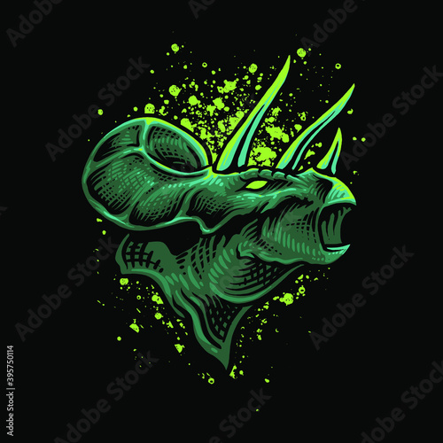 triceratops Head Vector Illustration