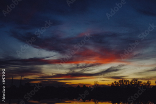 nature paints a colorful sunset 