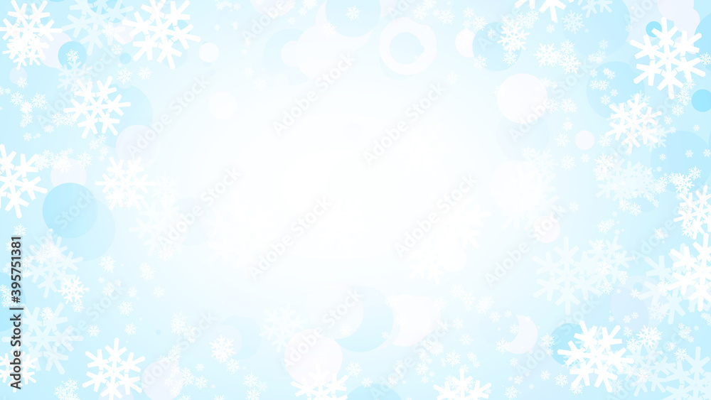 Beautiful background with winter decorative snowflakes 