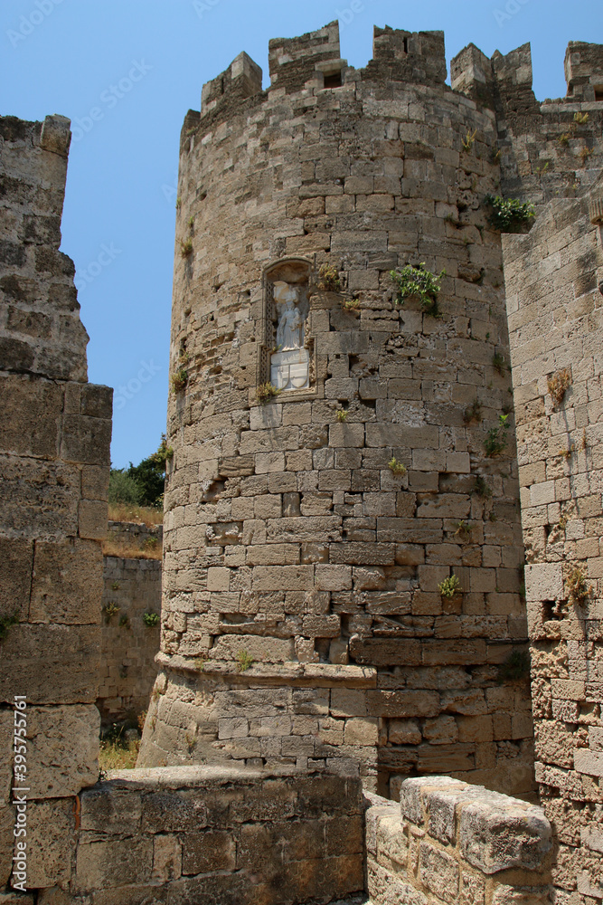 Tower of Virgin Mary, Fortifications of Rhodes, the Old Town of Rhodes, Rhodes, Greece