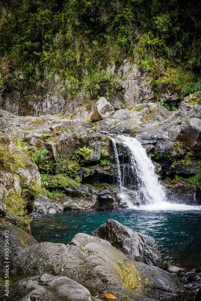 Obraz premium Waterfall on the Langevin river on Reunion Island