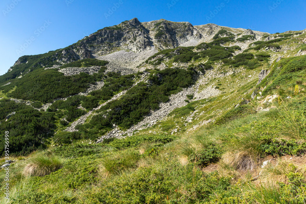 Landscape from hiking trail for Vihren Peak, Pirin Mountain