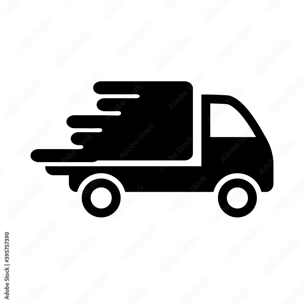 Vecteur Stock Delivery truck symbol. Vector concept of fast shipping