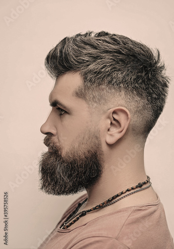 Mens haircut in barber shop. Mens haircut, shaving.