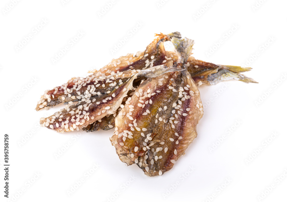 Preserved fish on white background Preserved fish on white background