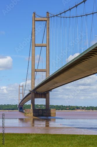 Low angle of the Humber Bridge UK photo