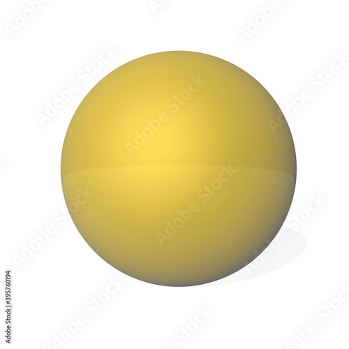 Gold metal sphere with little shadow isolated in white background - 3D render © Elenarts