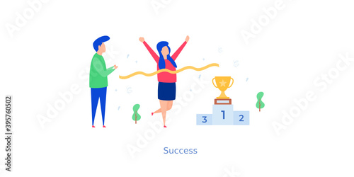 Businesswoman Achievement Illustration 
