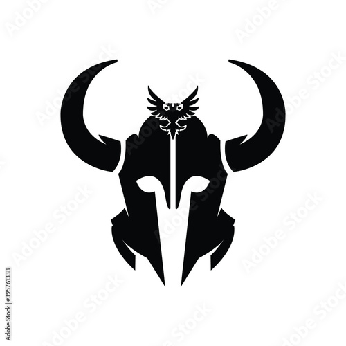 Warrior Viking Scary Dark Knight Mascot Helmet Character Design