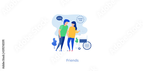 Friends Together  Illustration 