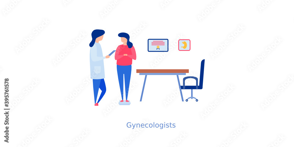 Gynecologist Flat Illustration 