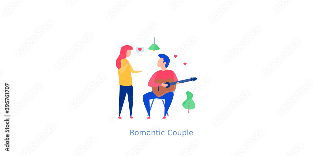 Romantic Couple  Illustration 