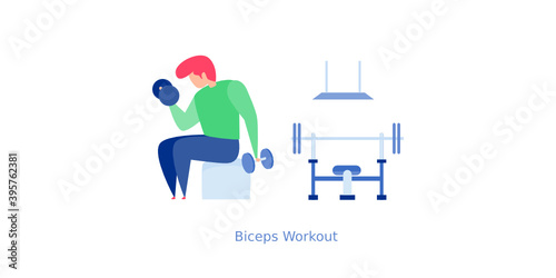 Biceps Workout Illustration 