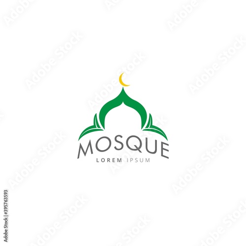 Mosque, Islamic, Moslem icon logo design vector template.