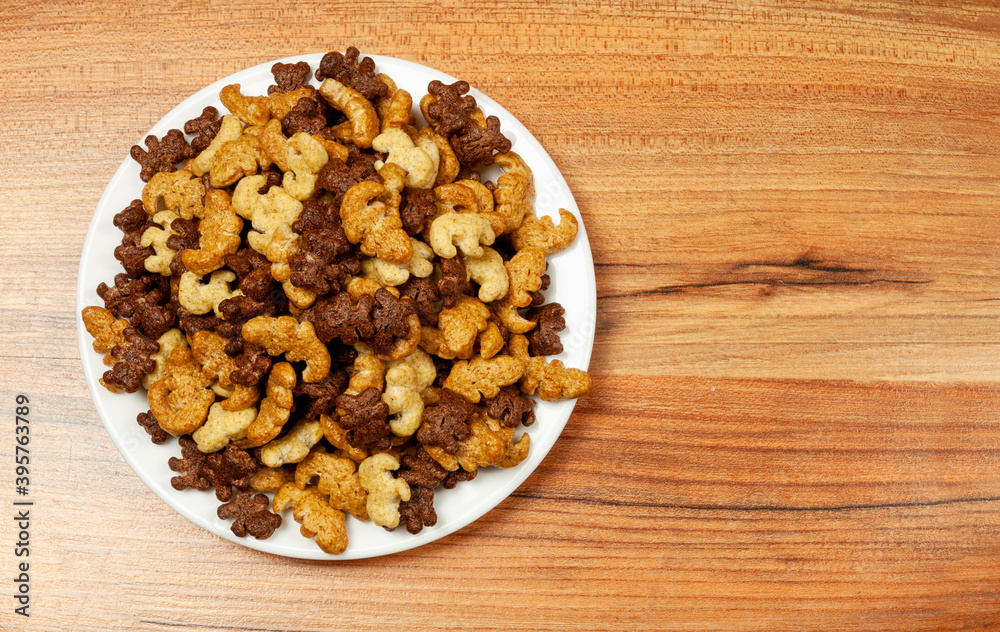 dry breakfast for children on a plate dry breakfast for children on a plate