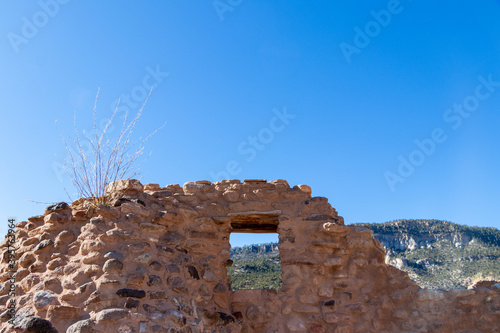 Rustic southwestern pueblo church ruins