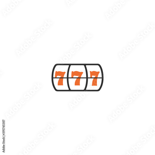 Slot Machine vector isolated icon illustration. Casino icon