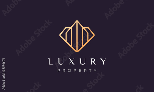 minimalist apartment jewel logo with modern and luxury style