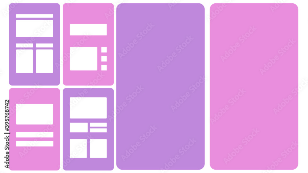 Creative web design mobile app vector template. Simple light blue and violet smooth colors background set. Editable vector illustration for simple interface screen, cover or prototype Creative web design mobile app vector template. Simple light blue and violet smooth colors background set. Editable vector illustration for simple interface screen, cover or prototype