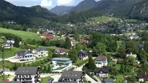 Aerial view of the village of St. Gilgen, Austria.