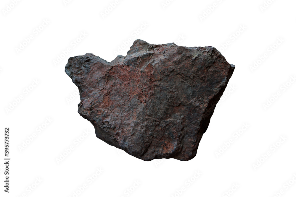 Raw of hematite rock isolated on a white background. iron rock. Raw of hematite rock isolated on a white background. iron rock.