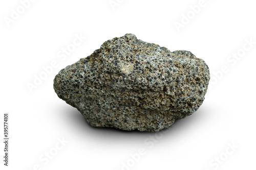 Conglomerate Sedimentary Rock isolated on white background. 