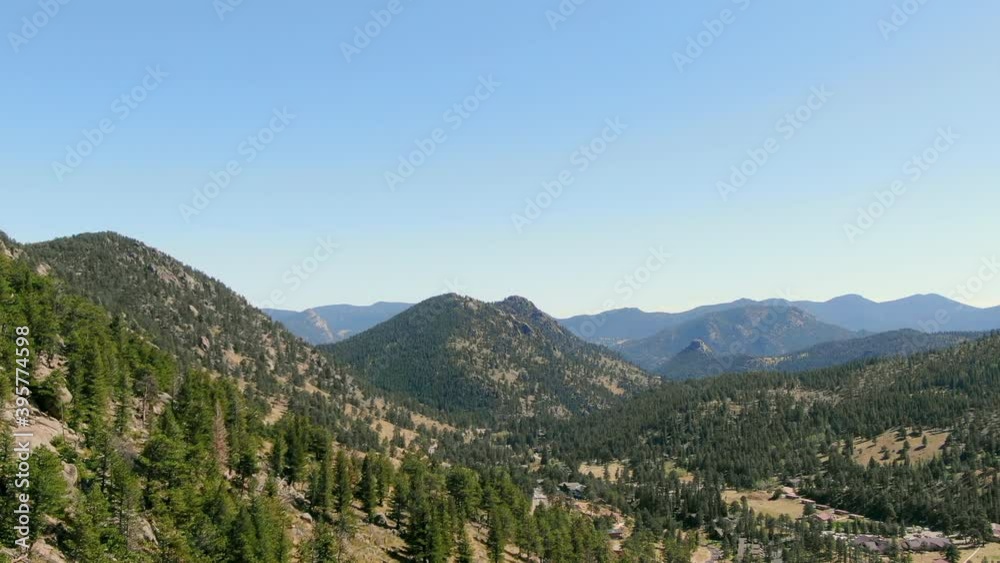 WS AERIAL View of mountains and hills