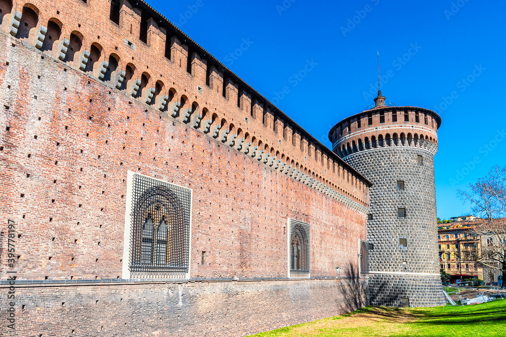 Sforzesco Castle view in Milano City of Italy