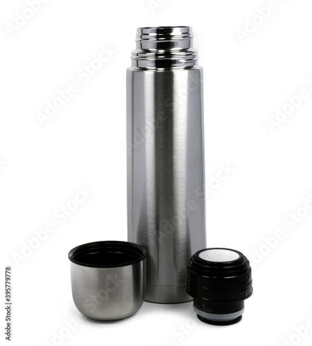 Obraz na płótnie A vacuum flask on the isolated white background