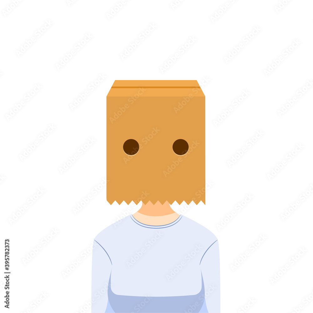 A couple with box on the head. Isolated Vector Illustration A couple with box on the head. Isolated Vector Illustration