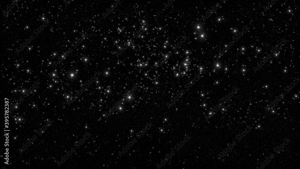 白黒のシンプルな満天の星空背景イメージ素材