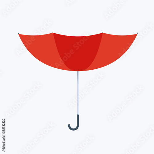 A reverse of red umbrella. Isolated Vector Illustration