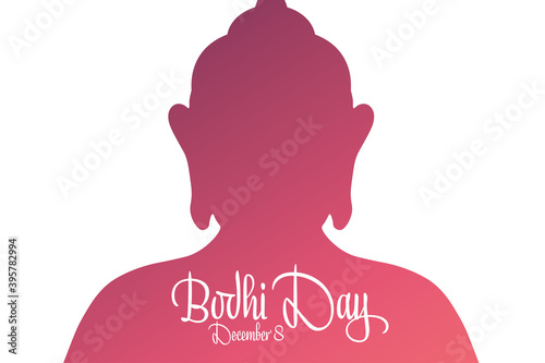 Bodhi Day. December 8. Holiday concept. Template for background, banner, card, poster with text inscription. Vector EPS10 illustration.