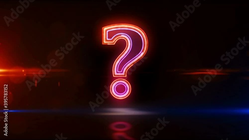 Question mark, query symbol, search icon and quiz sign loop concept. Futuristic abstract 3d rendering loopable and seamless animation. photo