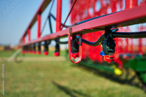 Nozzles on the watering machine.