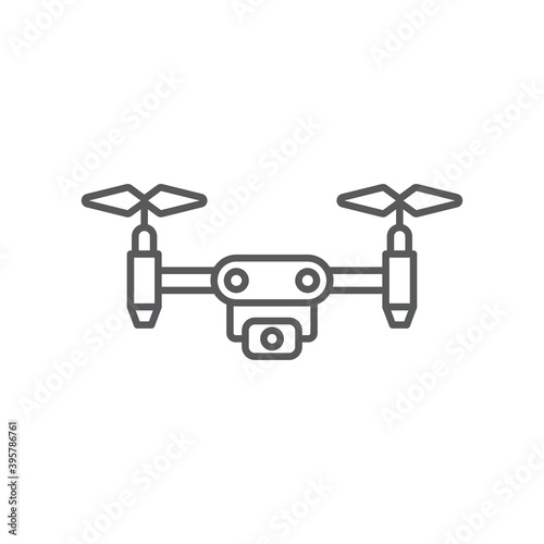 drone color, line, outline vector sign, linear style pictogram isolated on white. Symbol, logo illustration