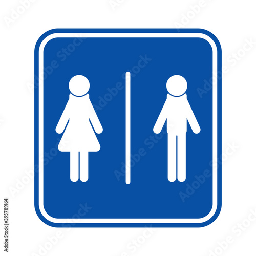 Blue toilet sign, Vector illustrations isolated.	