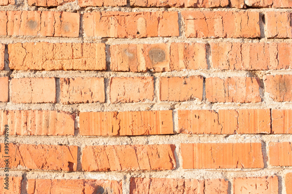 Obraz premium old red brick wall with cracks