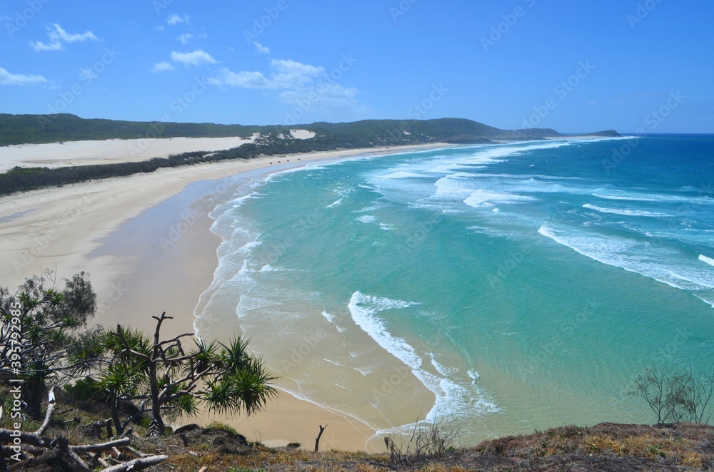 Spectacular view of the beach from Indian Head on Frase Island. Queensland (Australia)