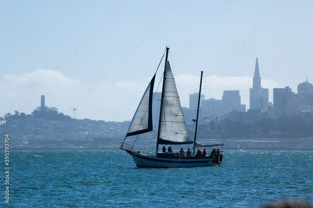 Fototapeta premium Sailboat in San Francisco Bay