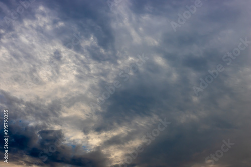 Dark flying clouds in the sky