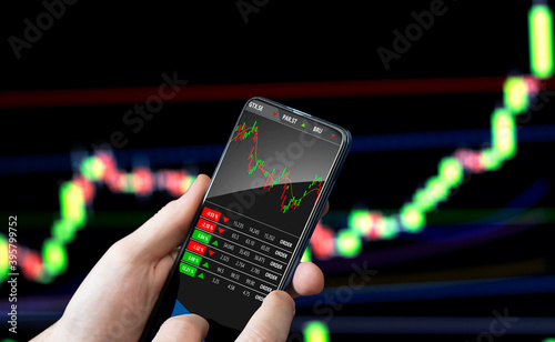 Schilderij op canvas Illustration sur le trading et les actions en bourse