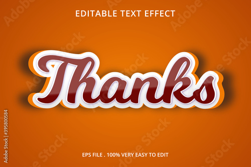 Editable Text Effect, Thanks Text Style