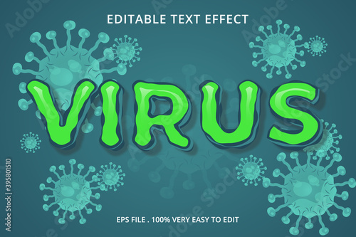 Editable Text Effect, Virus Text Style