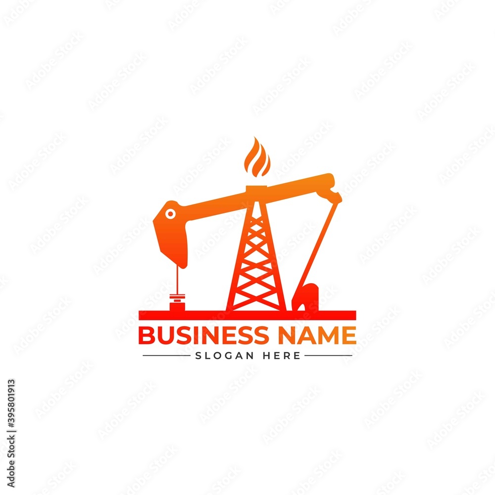 HVAC, oil, gas, air condition and heating logo