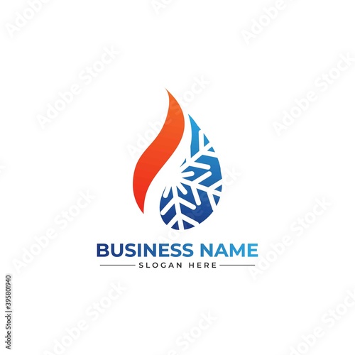 HVAC, oil, gas, air condition and heating logo